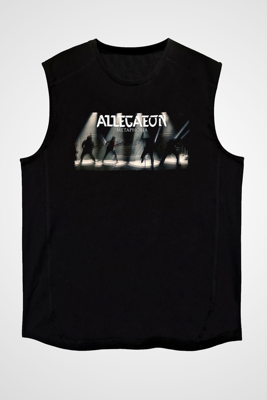 Allegaeon Baskılı Unisex Siyah Kolsuz Tişört - Tshirt