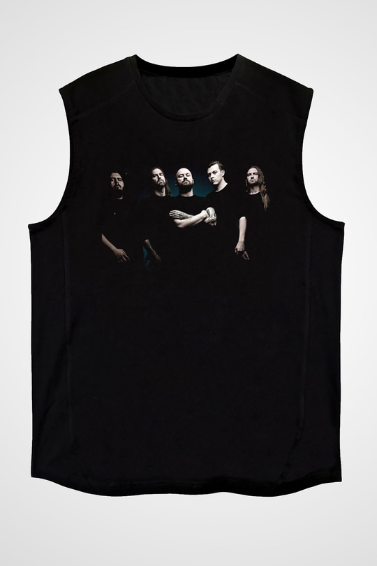 Allegaeon Baskılı Unisex Siyah Kolsuz Tişört - Tshirt