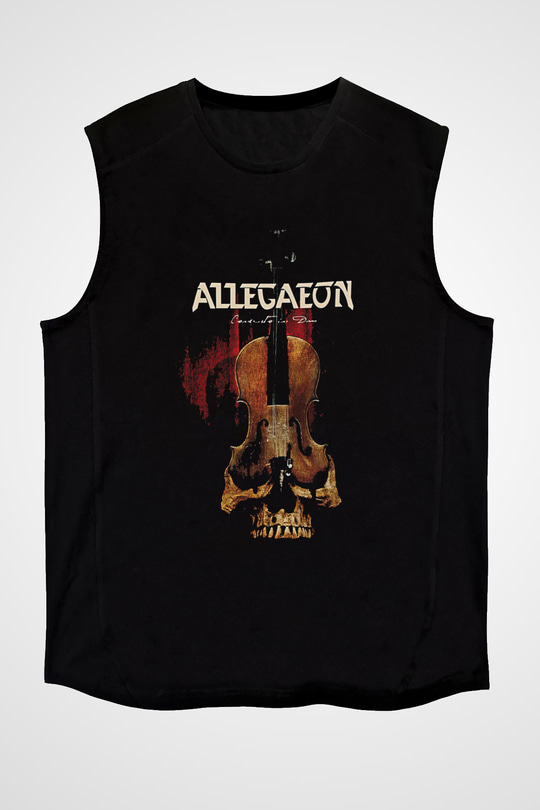 Allegaeon Baskılı Unisex Siyah Kolsuz Tişört - Tshirt