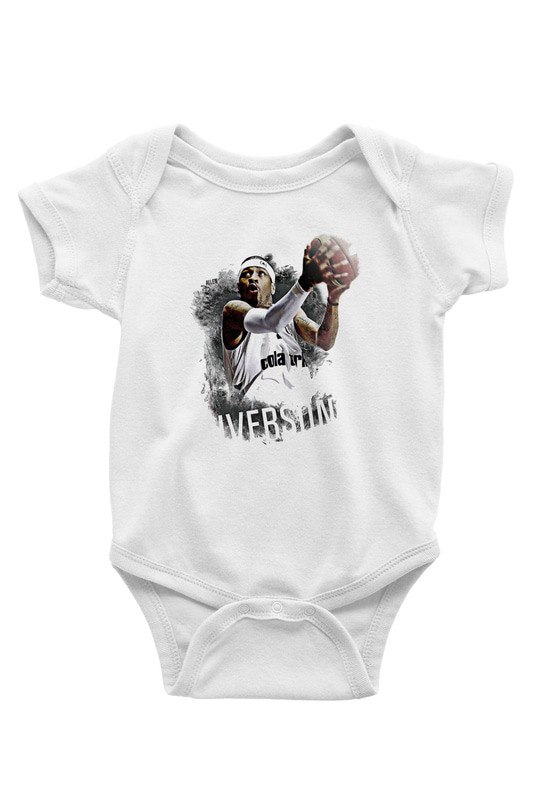 Allen Iverson Baskılı Beyaz Unisex Bebek Body - Zıbın