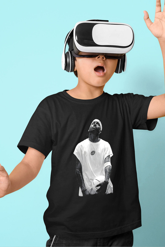 Allen Iverson Baskılı Unisex Siyah Çocuk Tişört - Tshirt