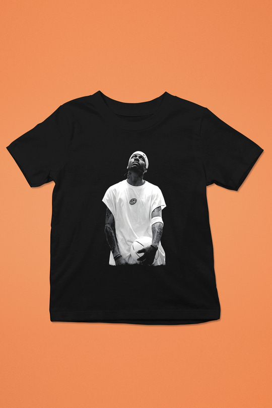 Allen Iverson Baskılı Unisex Siyah Çocuk Tişört - Tshirt