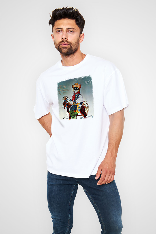 Allman Brothers Band Baskılı Unisex Beyaz Oversize Tişört