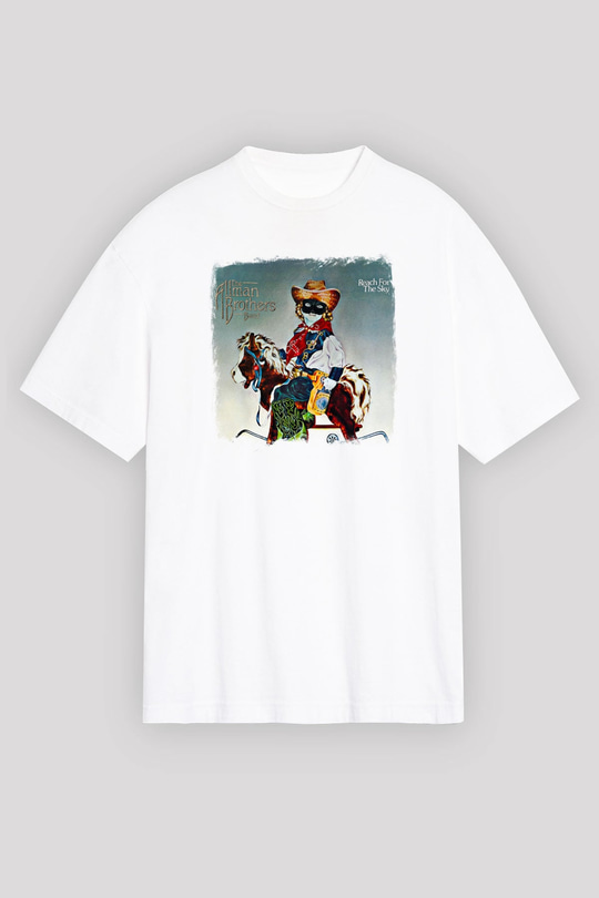 Allman Brothers Band Baskılı Unisex Beyaz Oversize Tişört