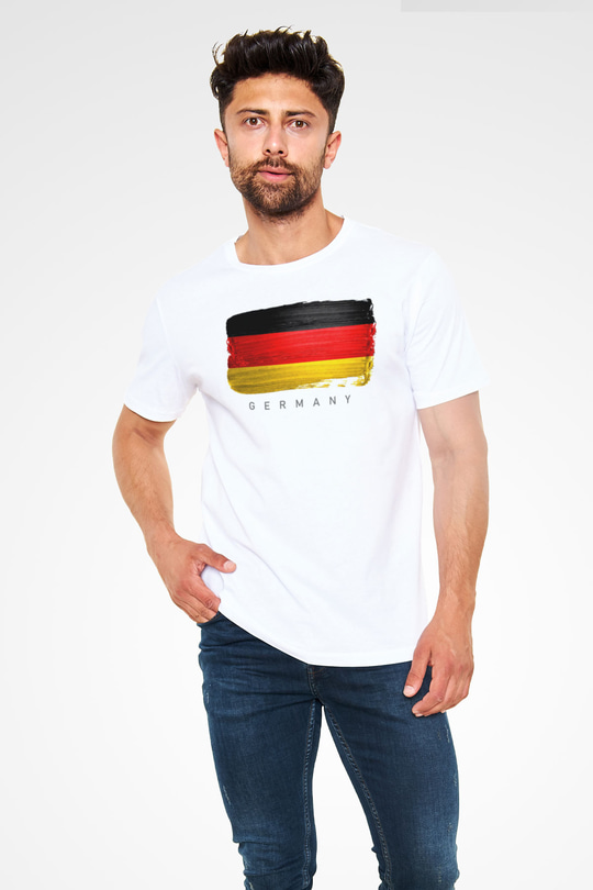 Almanya Beyaz Unisex Tişört T-Shirt - TişörtFabrikası