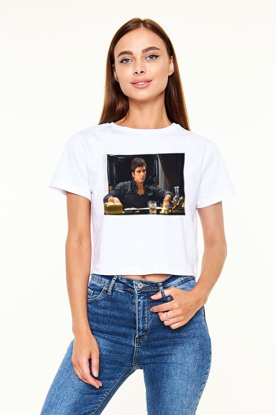Alpacino Beyaz Croptop Tişört