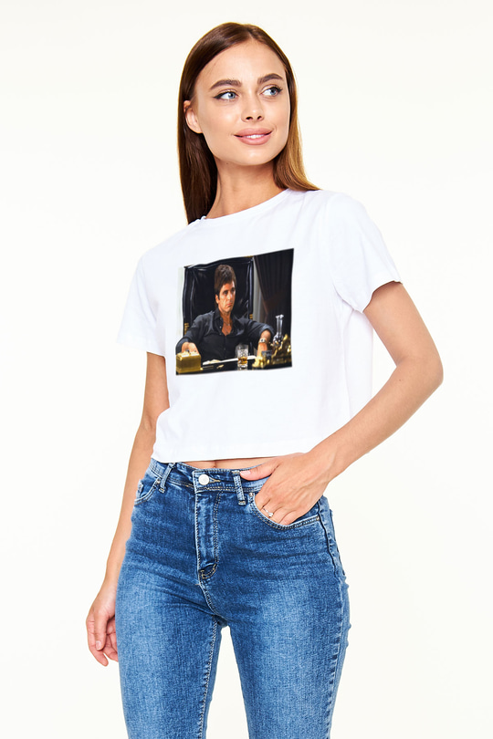 Alpacino Beyaz Croptop Tişört