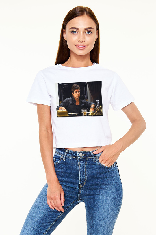 Alpacino Beyaz Croptop Tişört