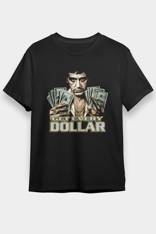 Alpacino Get Every Dollar Siyah Unisex Tişört T-Shirt - TişörtFabrikası