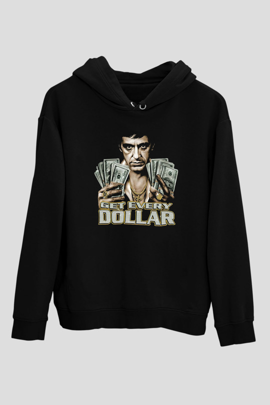 Alpacino Get Every Dollar Siyah Unisex Hoodie