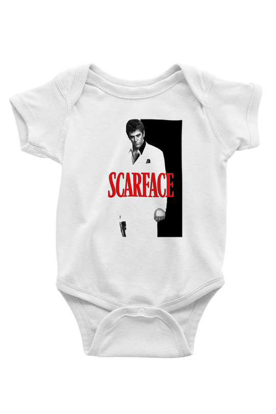 Alpacino Scarface Baskılı Beyaz Unisex Bebek Body - Zıbın