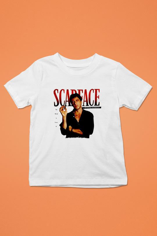 Alpacino Scarface Beyaz Unisex Çocuk Tişört