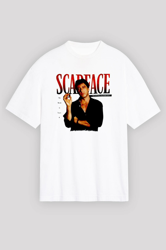Alpacino Scarface Beyaz Oversize Tişört Oversize T-shirt - TişörtFabrikası