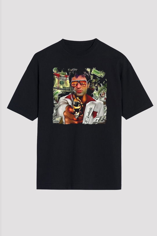 Alpacino Siyah Oversize Tişört Oversize T-shirt - TişörtFabrikası