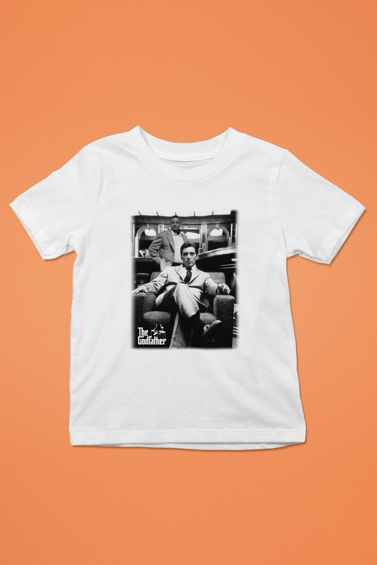Alpacino The Godfather Baskılı Beyaz Unisex Çocuk Tişört