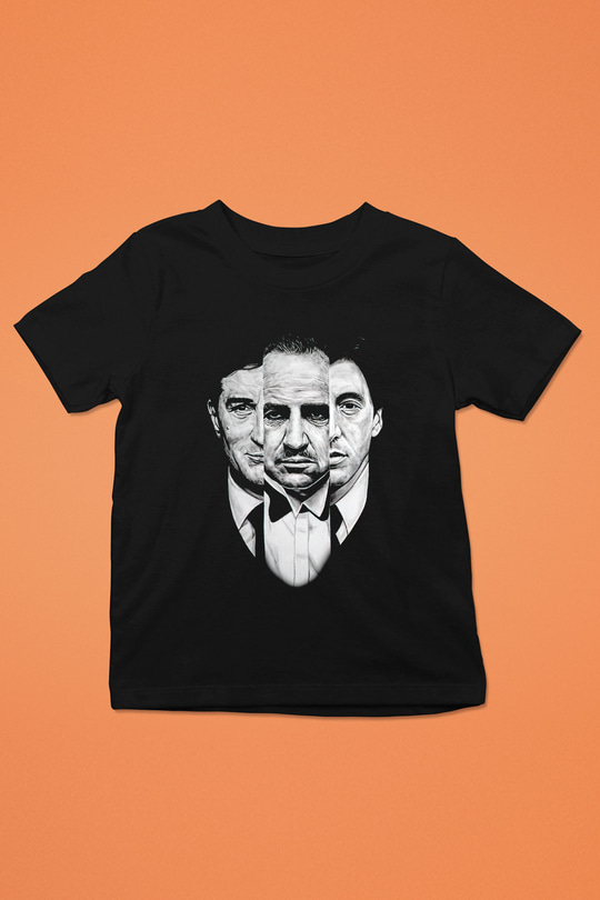 Alpacino The Godfather Baskılı Siyah Unisex Çocuk Tişört
