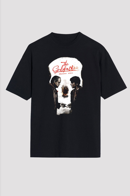 Alpacino The Godfather Siyah Unisex Oversize Tişört T-Shirt