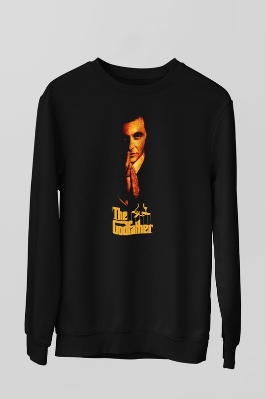 Alpacino The Godfather Siyah Unisex Sweatshirt