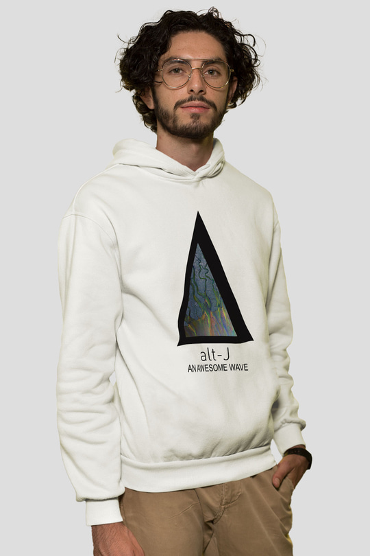 Alt-J Beyaz Unisex Kapşonlu Sweatshirt