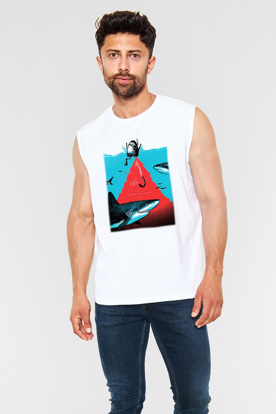 Alt-J Beyaz Unisex Kolsuz Tişört