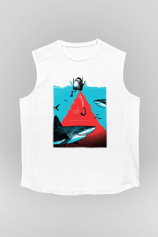 Alt-J Beyaz Unisex Kolsuz Tişört