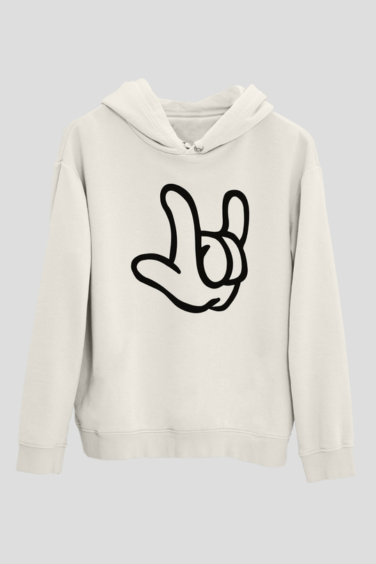 Alto Ritmo Rock Big Band Beyaz Unisex Kapşonlu Sweatshirt