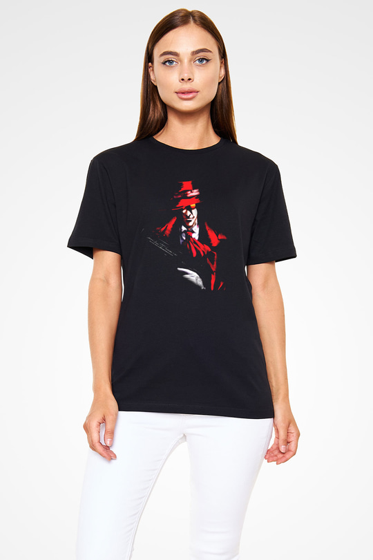 Alucard Baskılı Unisex Siyah Tişört - Tshirt