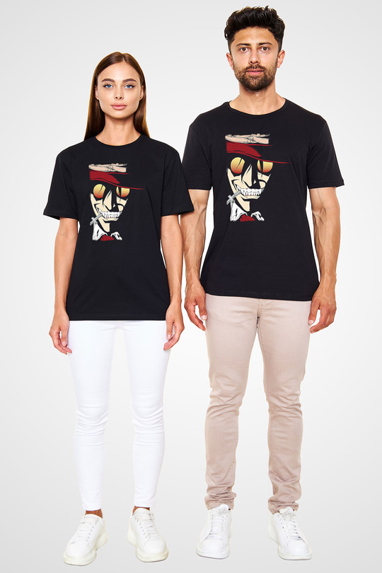 Alucard Baskılı Unisex Siyah Tişört - Tshirt