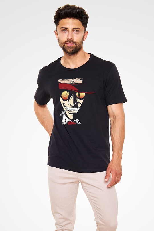 Alucard Baskılı Unisex Siyah Tişört - Tshirt