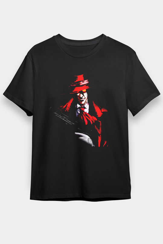 Alucard Baskılı Unisex Siyah Tişört - Tshirt
