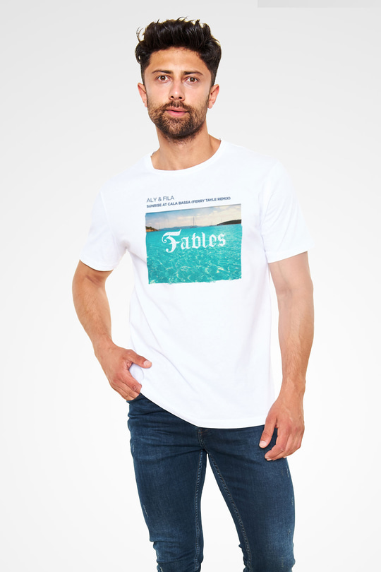 Aly & Fila Beyaz Unisex Tişört T-Shirt - TişörtFabrikası