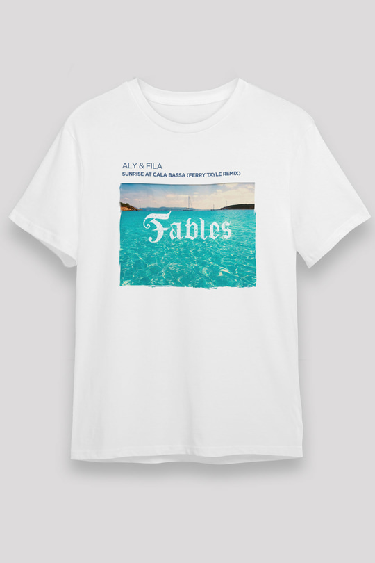 Aly & Fila Beyaz Unisex Tişört T-Shirt - TişörtFabrikası
