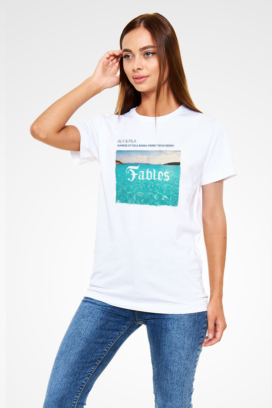 Aly & Fila Beyaz Unisex Tişört T-Shirt - TişörtFabrikası