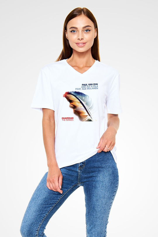 Aly & Fila Beyaz Unisex V Yaka Tişört T-Shirt