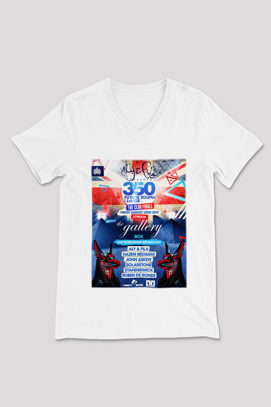 Aly & Fila Beyaz Unisex V Yaka Tişört T-Shirt