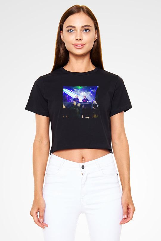 Aly & Fila Siyah  Crop Top Tişört