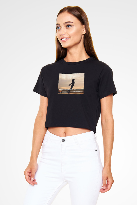 Aly & Fila Siyah  Crop Top Tişört