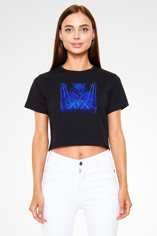 Aly & Fila Siyah  Crop Top Tişört