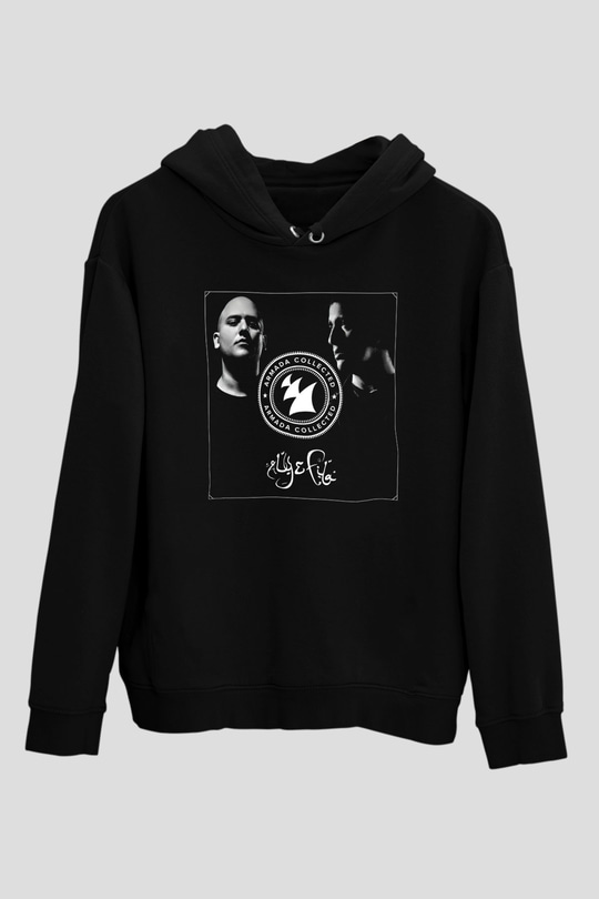 Aly & Fila Siyah Unisex Kapüşonlu Sweatshirt