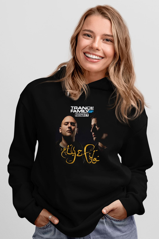 Aly & Fila Siyah Unisex Kapüşonlu Sweatshirt