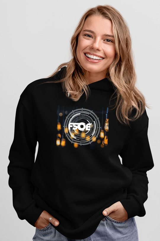 Aly & Fila Siyah Unisex Kapüşonlu Sweatshirt