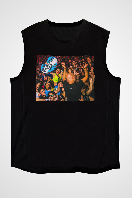 Aly & Fila Siyah Unisex Kolsuz Tişört