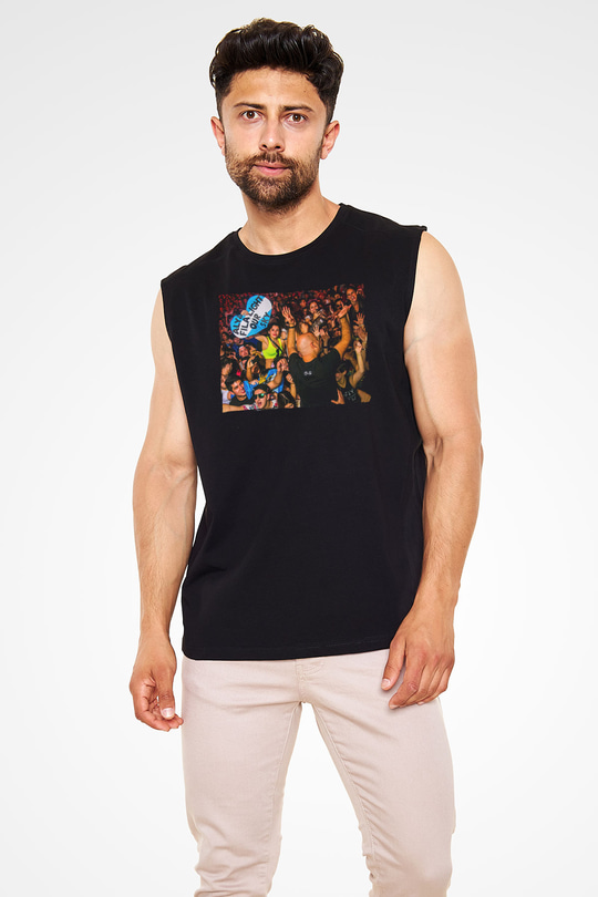 Aly & Fila Siyah Unisex Kolsuz Tişört