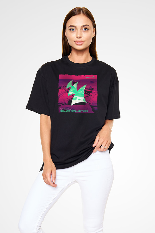 Aly & Fila Siyah Oversize Tişört Oversize T-shirt - TişörtFabrikası