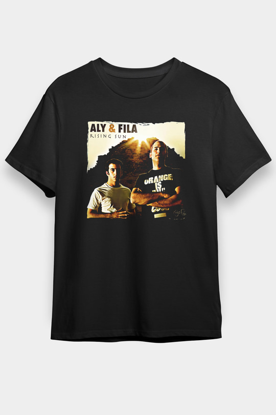 Aly & Fila Siyah Unisex Tişört T-Shirt - TişörtFabrikası