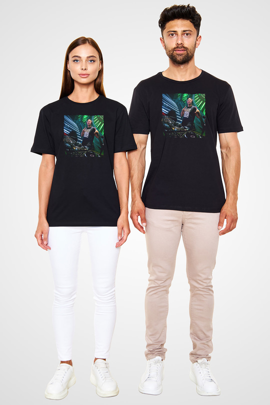 Aly & Fila Siyah Unisex Tişört T-Shirt - TişörtFabrikası