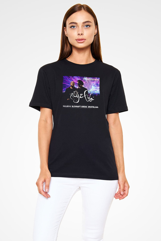 Aly & Fila Siyah Unisex Tişört T-Shirt - TişörtFabrikası