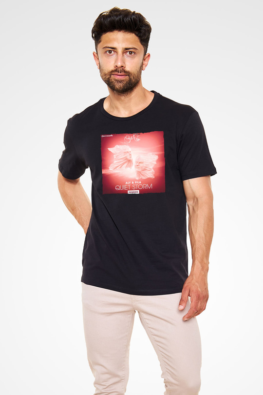 Aly & Fila Siyah Unisex Tişört T-Shirt - TişörtFabrikası