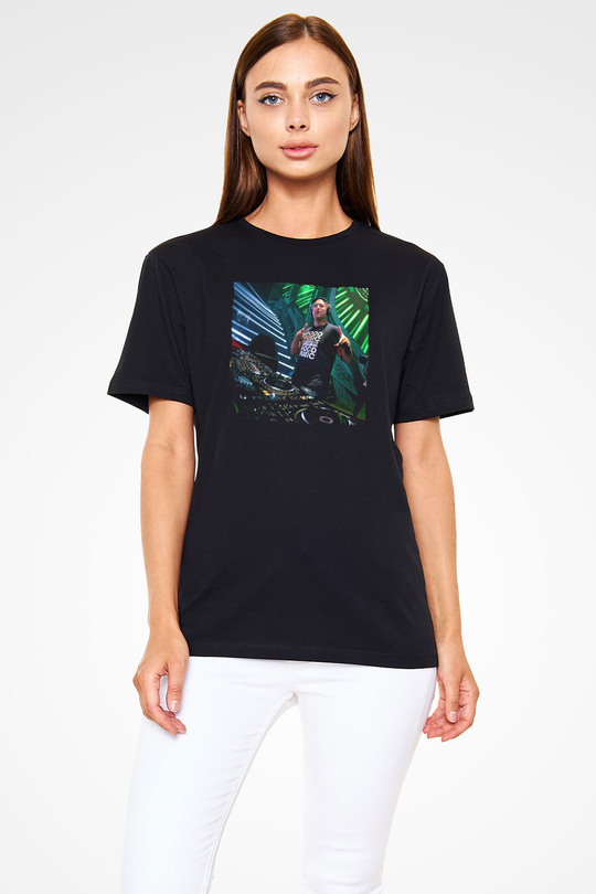Aly & Fila Siyah Unisex Tişört T-Shirt - TişörtFabrikası