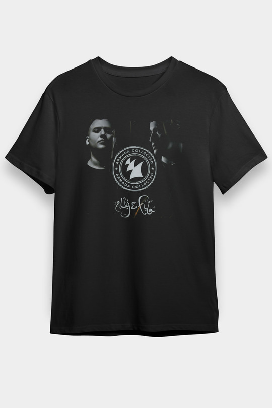 Aly & Fila Siyah Unisex Tişört T-Shirt - TişörtFabrikası